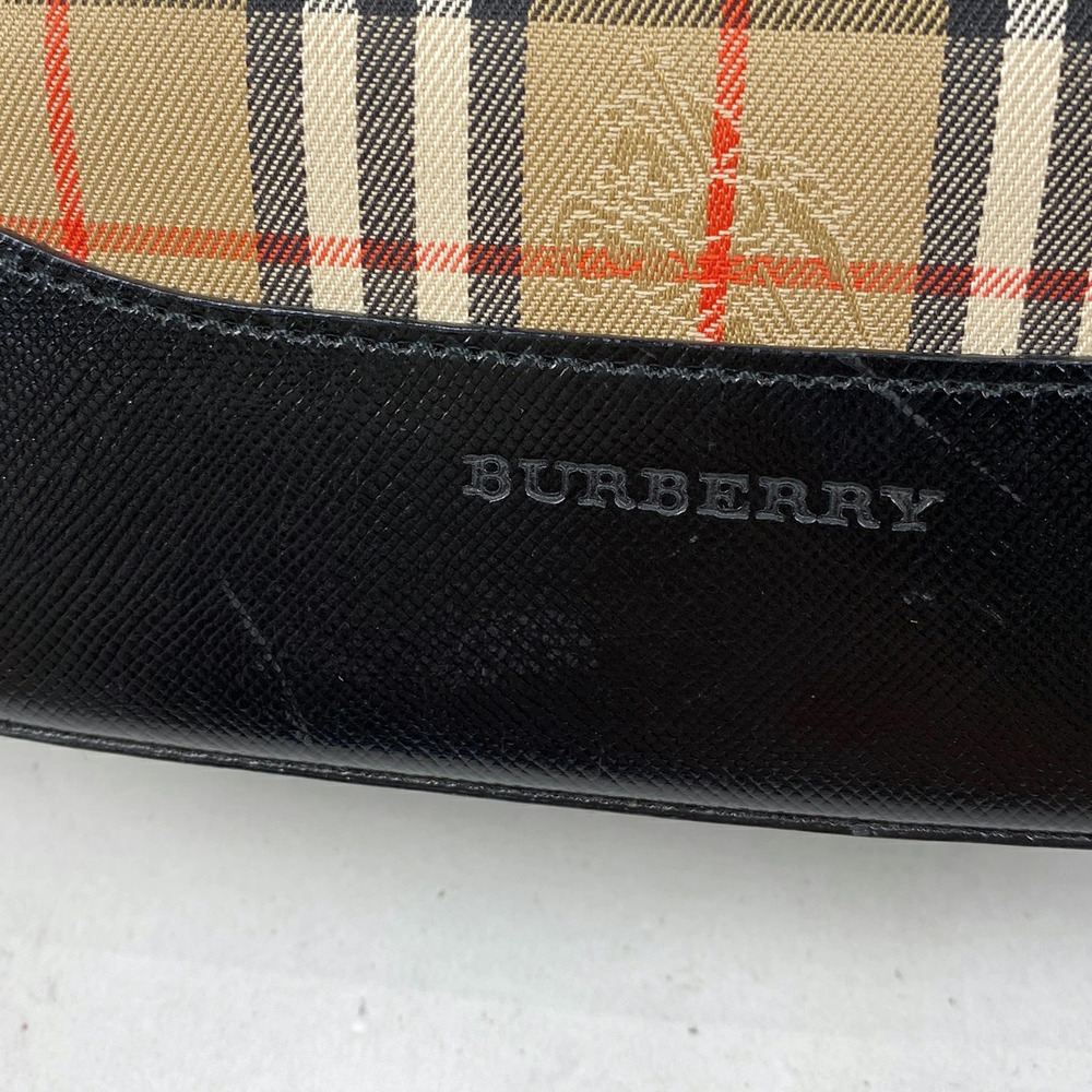 Burberry check handbag tote bag canvas beige black - Picture 3 of 6